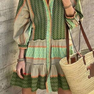 Bohemian Oasis Patchwork Dress – Size Medium